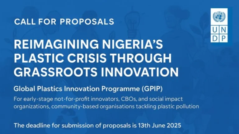 Call for Proposals: Reimagining Nigeria’s Plastic Crisis Through Grassroots Innovation