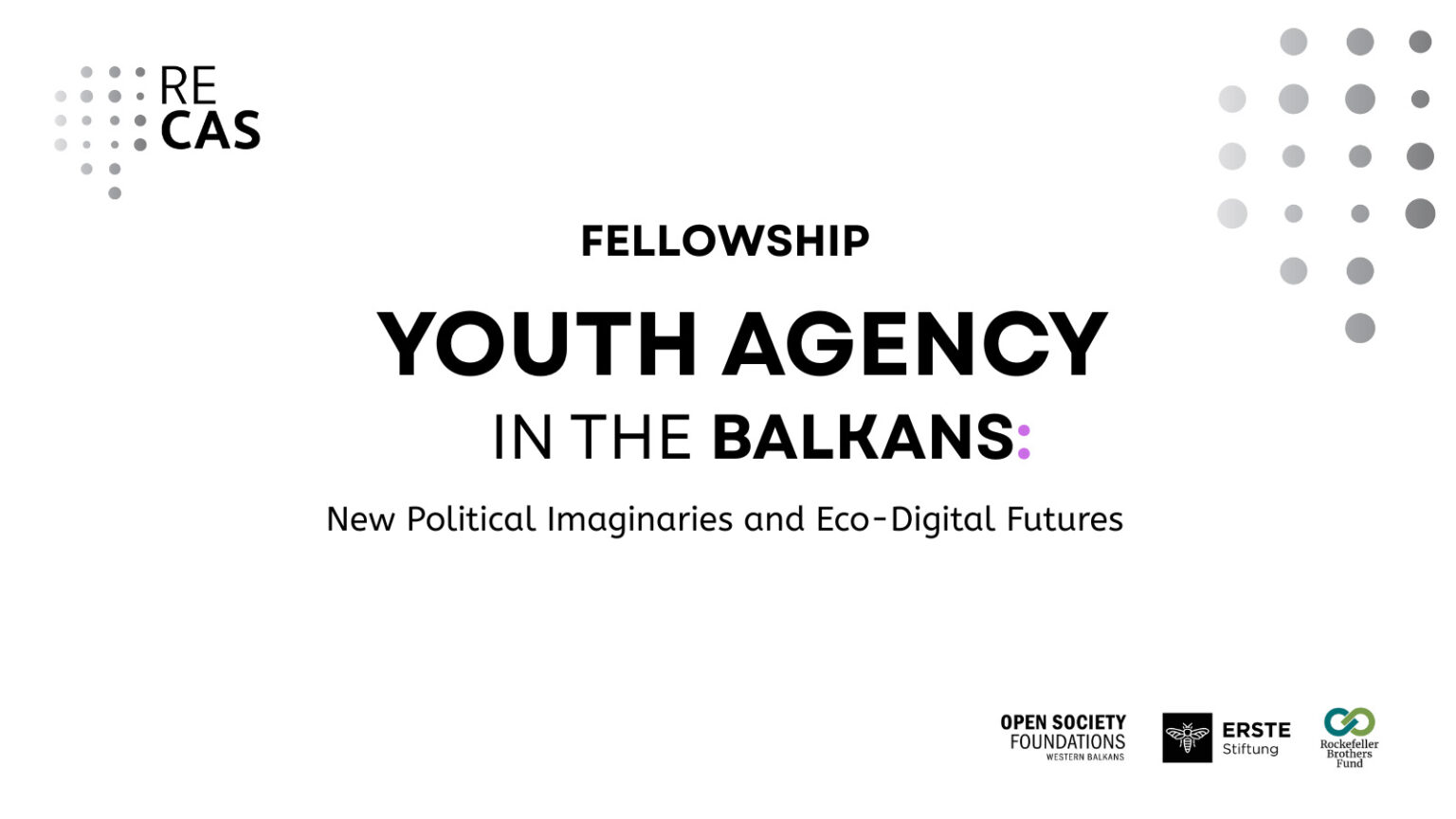 RECAS Fellowship 2025: Youth Agency and New Political Imaginaries in the Western Balkans RECAS Fellowship 2025