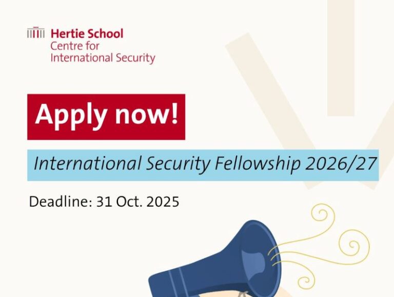 Centre for International Security at the Hertie School International Security Fellowship 2026–2027