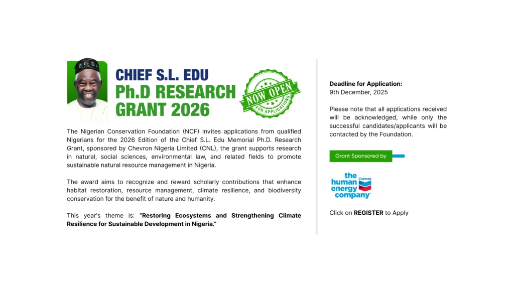 Chief S.L. Edu Memorial PhD Research Grant 2026