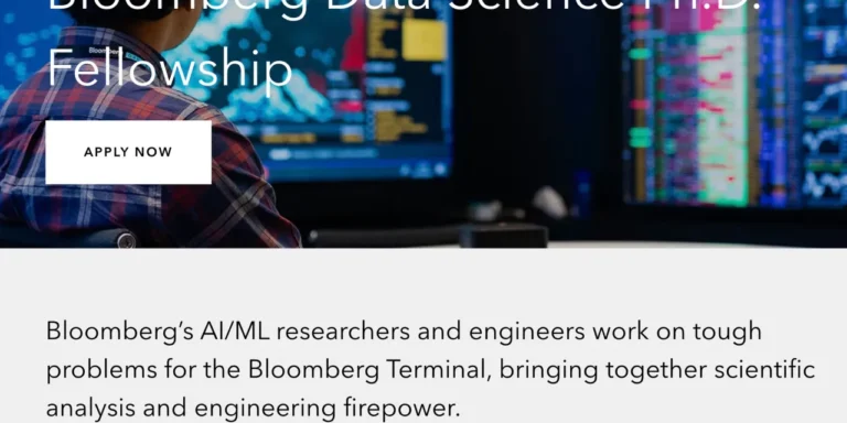 Bloomberg Data Science PhD Fellowship 2026–2027