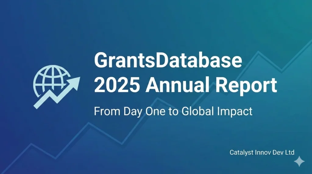 From Day One to Global Impact: Announcing the GrantsDatabase 2025 Annual Report From Day One to Global Impact Announcing the GrantsDatabase 2025 Annual Report