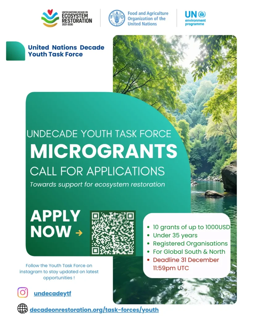 UN Decade YTF Microgrants for Ecosystem Restoration 2026