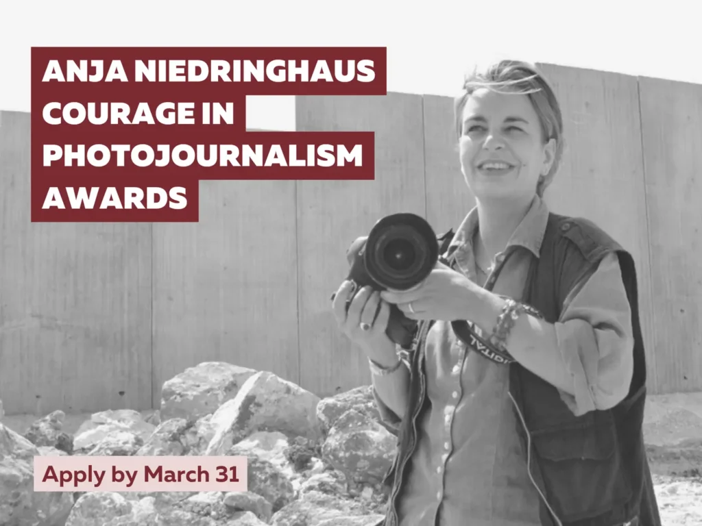 IWMF 2026 Anja Niedringhaus Courage in Photojournalism Award (USD 20,000 Prize) IWMF 2026 Anja Niedringhaus Courage in Photojournalism Award