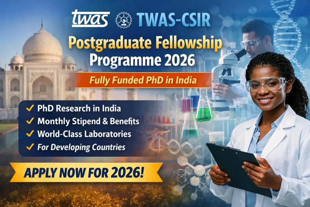 TWAS-CSIR Postgraduate Fellowship Programme 2026