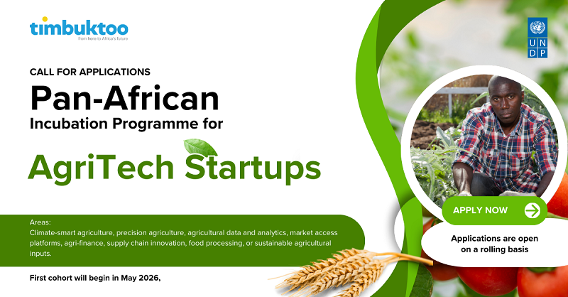 UNDP Pan-African Incubation Programme for AgriTech Startups 2026 UNDP Pan-African Incubation Programme for AgriTech Startups 2026